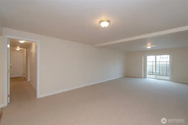 Rec Room with slider to back patio.