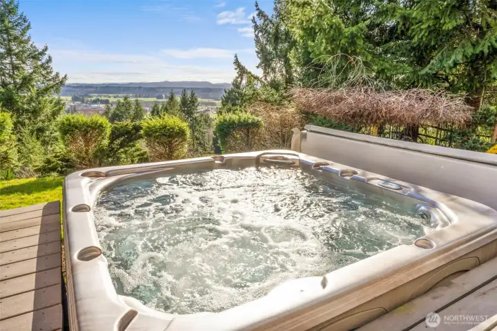 Relax in this newer hot tube and take in the view