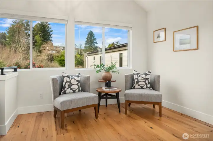 The house sits high on the lot for a wonderful outlook and western exposure for great afternoon sun.