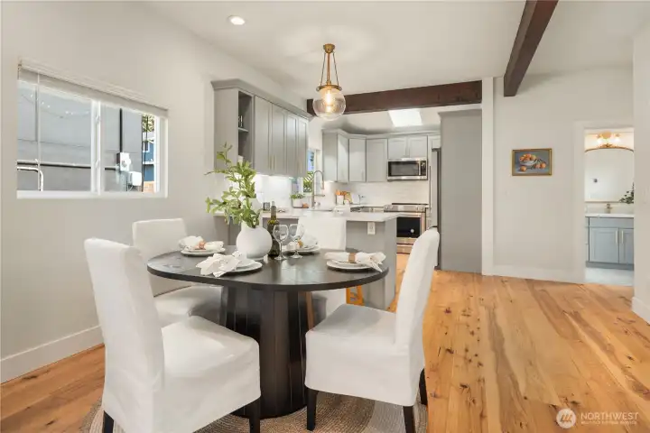 The dining room is plenty big for guests while maintaining an intimacy for special occasions.