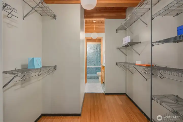 Primary walk in closet.