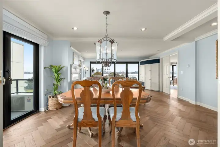 Formal dining room, with access to an additional private patio