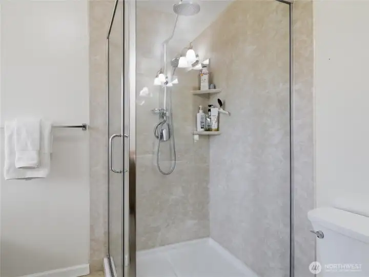 Primary Shower with Rainfall Shower System