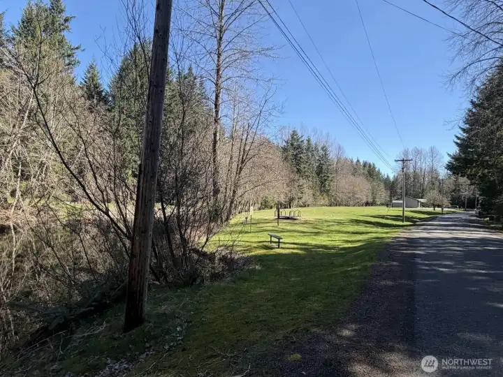 Just behind the property, past the lake is a small community park