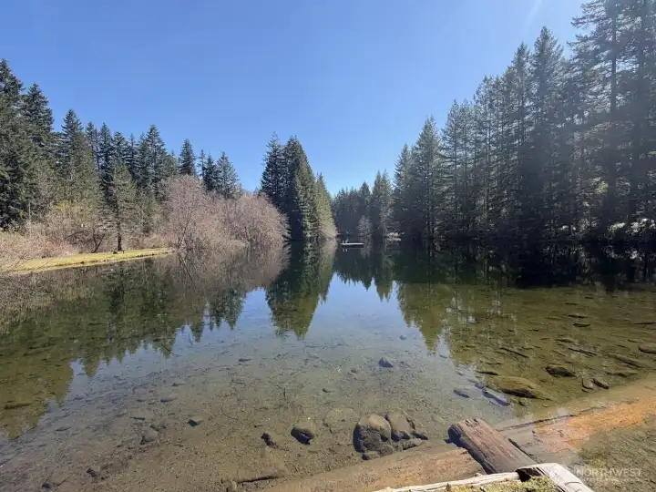 Bigger Lake with a dock in the middle. If you can swim that far!