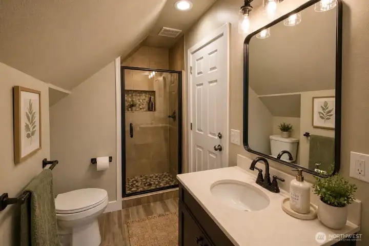 v.s. primary bath with shower