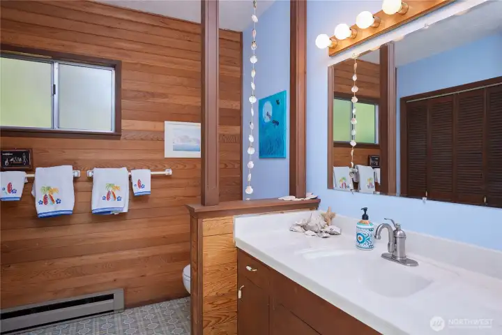Pool bathroom off patio also has a shower Pool bathroom off patio also has a shower