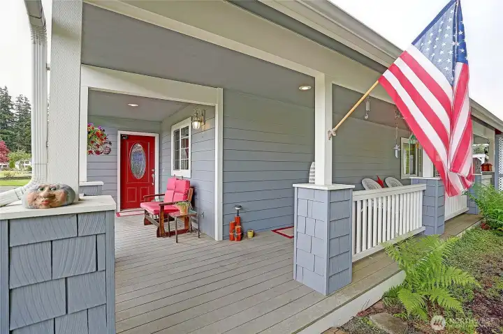 Beautiful wrap around covered porch for year round enjoyment.
