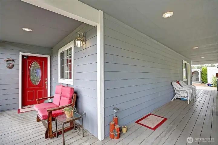 Large wrap around porch allows for several seating options.  Enjoy it all year round.