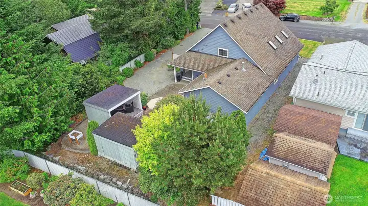 Aerial view of the property facing Northeast.