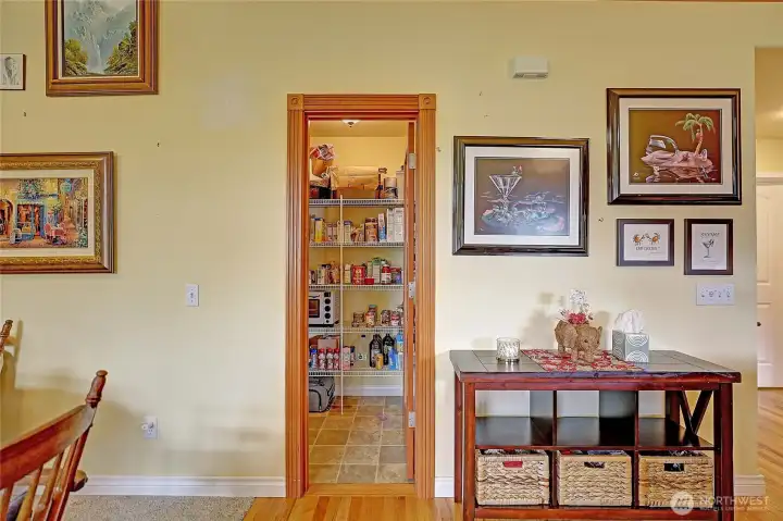 Large walk-in pantry just off the kitchen.