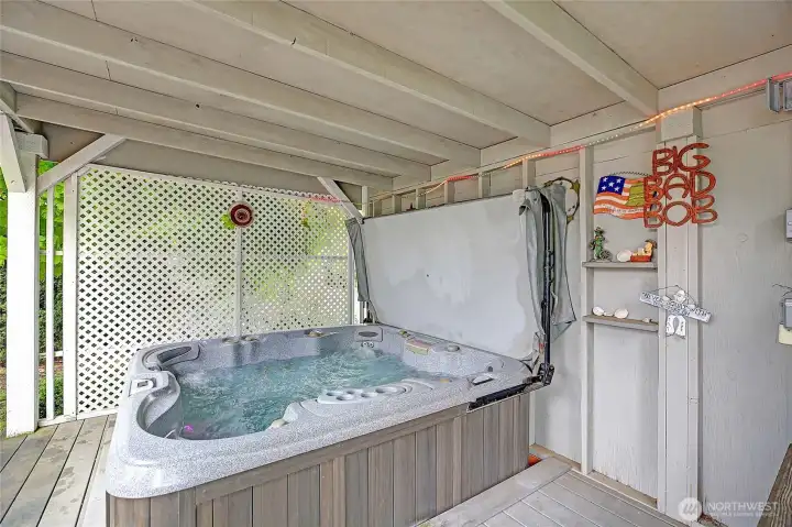 Who is ready for a soak in the hot tub?