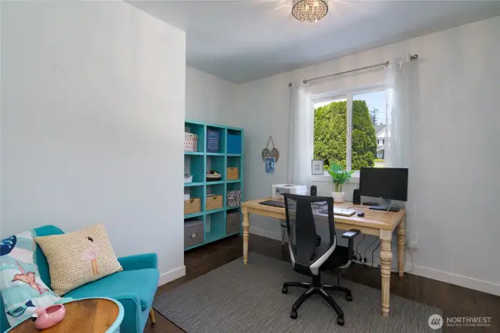 Main floor office with hardwood floor added in 2018. Main floor office with hardwood floor added in 2018.