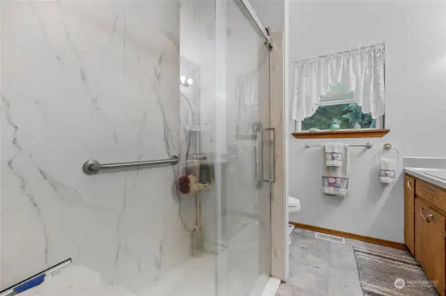 Main bathroom with full walk-in shower.