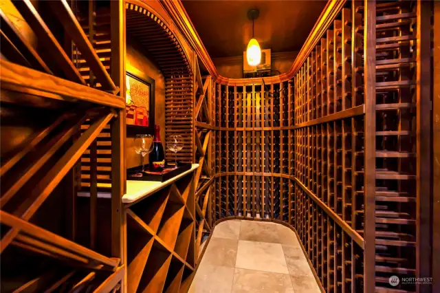 Wine cellar with temperature control.