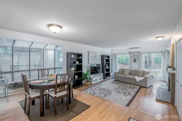 Here is what the dining and living room looked like before seller moved out.