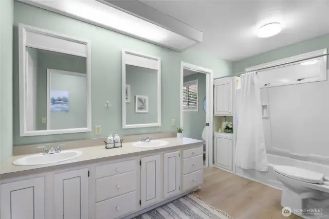 Main Level Bathrom - double entry from Entryway Hall and Bedroom