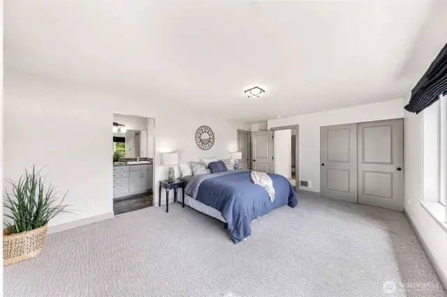 Second closet to the right.
