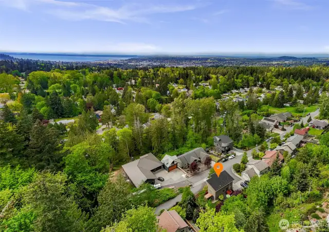 Looking out West to the City of Bellingham, and Bellingham Bay