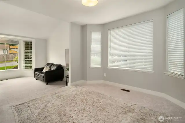 Dining room and living room offer ample space
