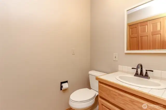 Handy half bath on main floor.
