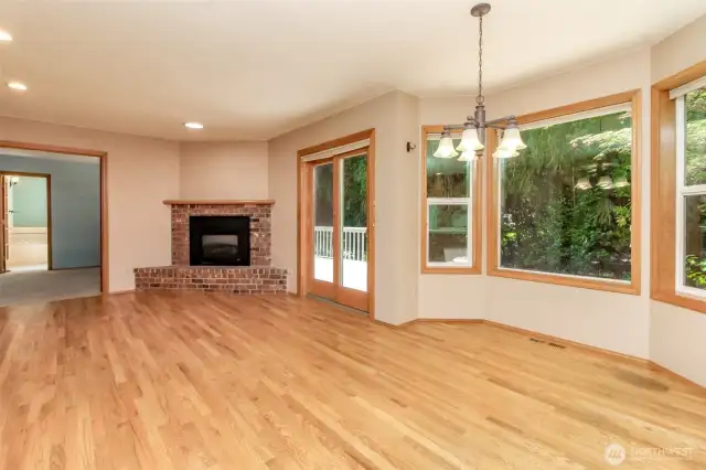 Great room again leading into the primary bedroom & 5-piece primary bathroom.