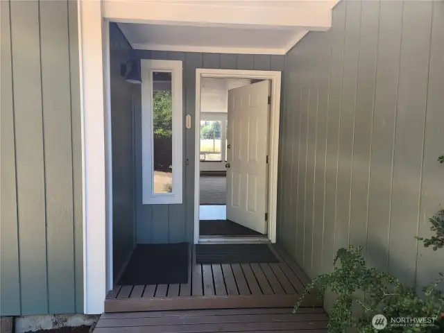 Front porch with covered entryway.