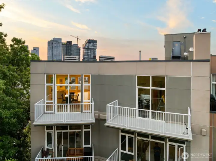 Two additional balconies  compliment the 1500sq ft terrace off the 2nd bedrooms and dining room.