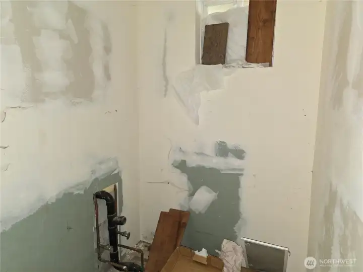 Unfinished half bath