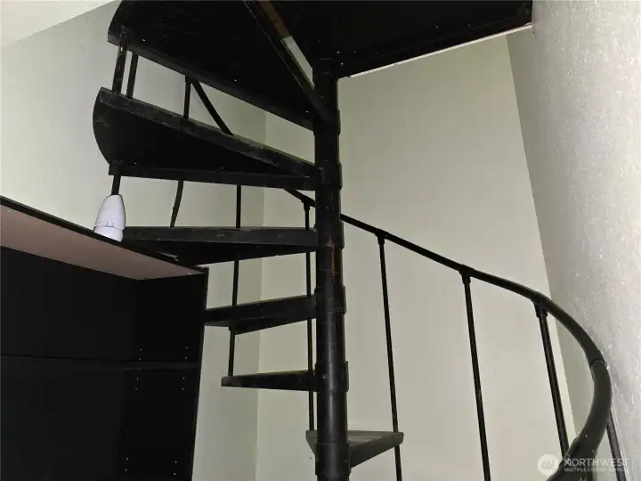 Spiral Staircase to upstairs bedroom