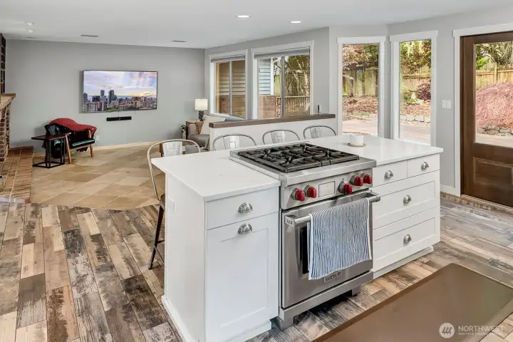 Open kitchen leading to family room