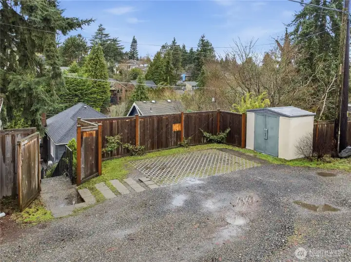 Off-Street Parking + Shed
