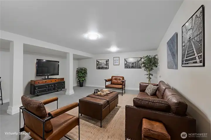 Virtually Staged Family Room