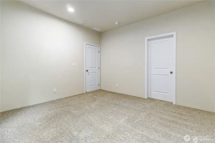 Primary bathroom door on right