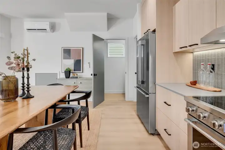 Tucked away powder room on the main floor