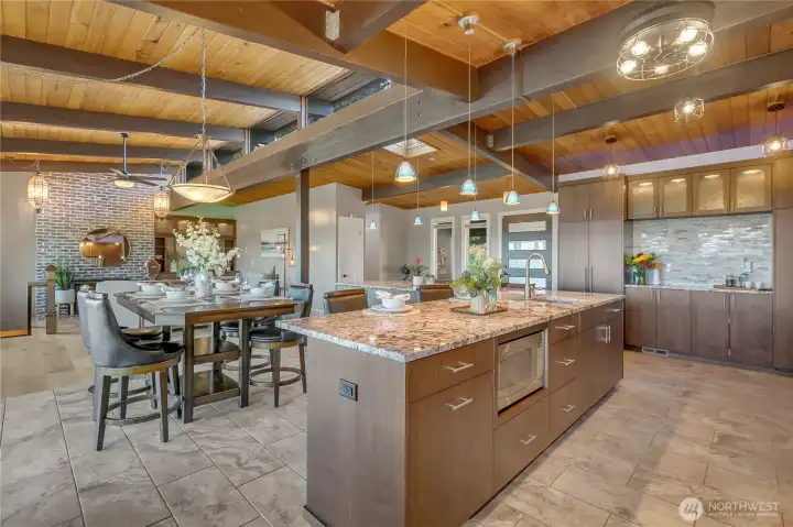 Huge Kitchen Island - so much cabinet space. 3 -Double pantry's have top quality pullouts