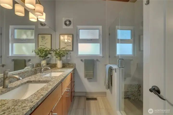 Remodeled Master Bath - all tile walk in shower