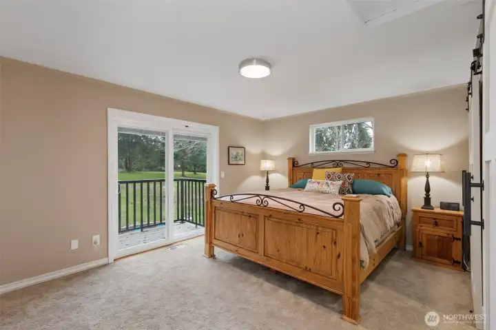 The 4th bedroom suite on the upper level could certainly be an additional primary, with the special addition of it's own balcony facing the golf course!