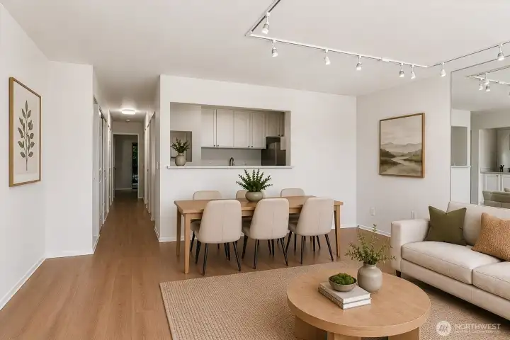 Virtually staged living room