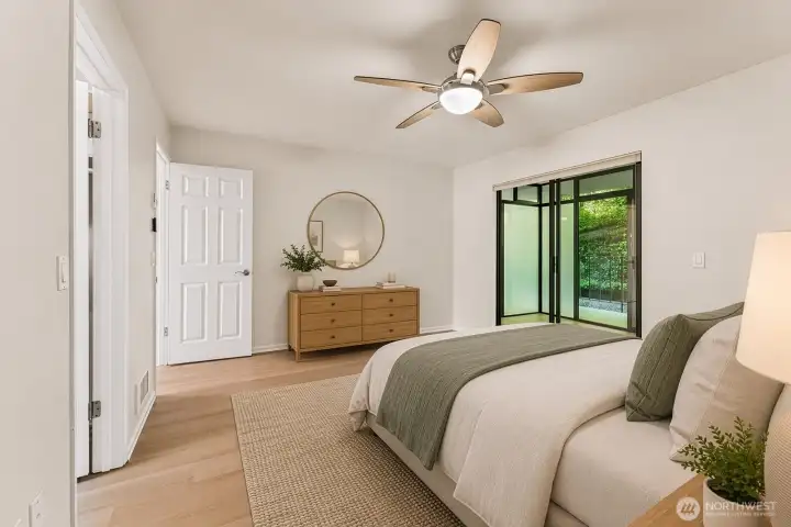 Primary bedroom virtually staged