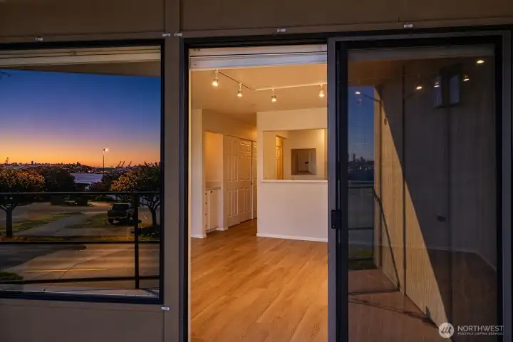 Front deck looking into living room
