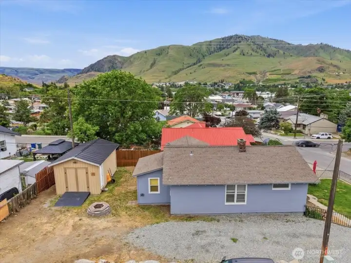 Drone footage of side view of home Drone footage of side view of home