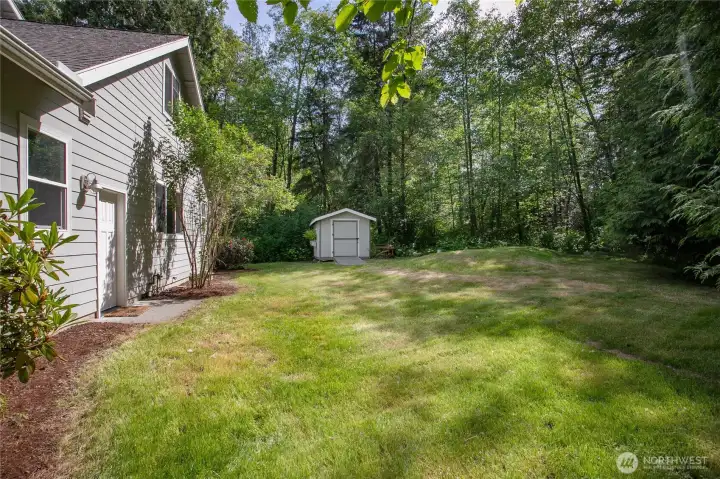 West side yard. West side yard.