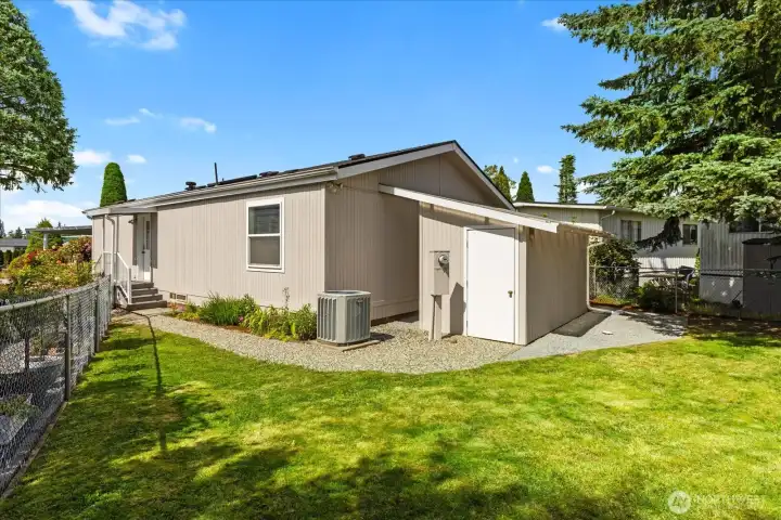 Fully fenced yard allows for the perfect place to garden