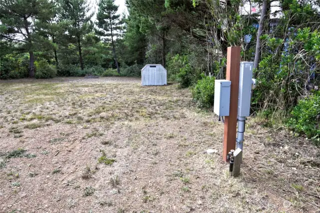 Power, water sewer on lot