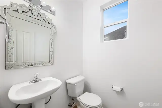 HALF BATH with pedestal sink