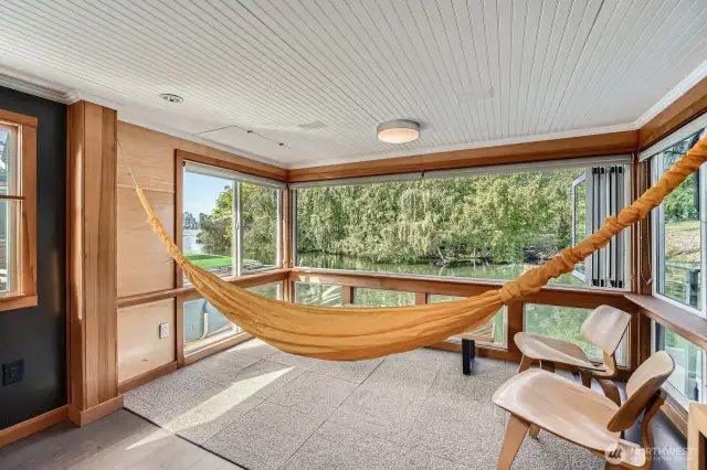 Yes, the hammock can stay—perfect for soaking in the best of lakefront living. Curl up with a good book, sip your favorite beverage, or simply relax and drift into an afternoon nap, all with the gentle sway of the water beneath you.