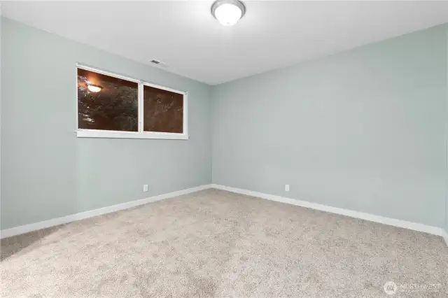 Bedroom with new carpet