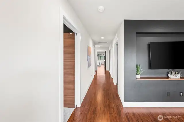 Hard floors in the upstairs to bedrooms