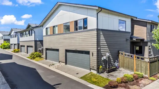 2 car garage with EV charging.
